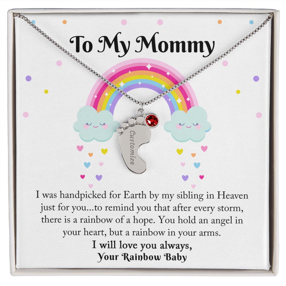 Personalized Mom Necklace /Rainbow Baby Necklace/ New Mom Gift
