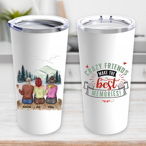Tumbler Stainless - Sisters Connected By Heart - Besties Personalized Tumbler, Custom Gift For Best Friends