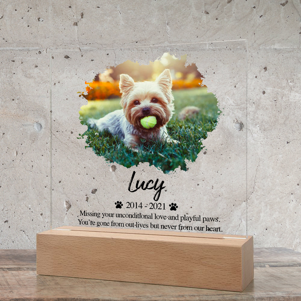 Personalized Pet Memorial Acrylic Plaque,  Custom Photo Pet Plaque