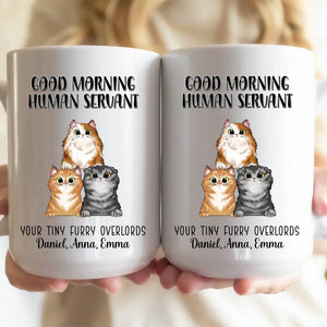 Good Morning Human Servant Personalized Cat Mug