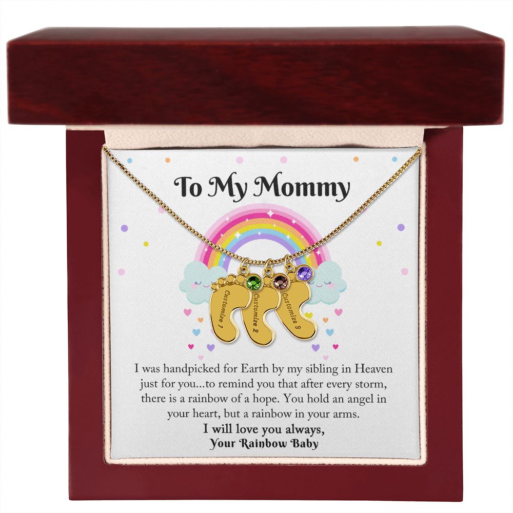 Personalized Mom Necklace /Rainbow Baby Necklace/ New Mom Gift