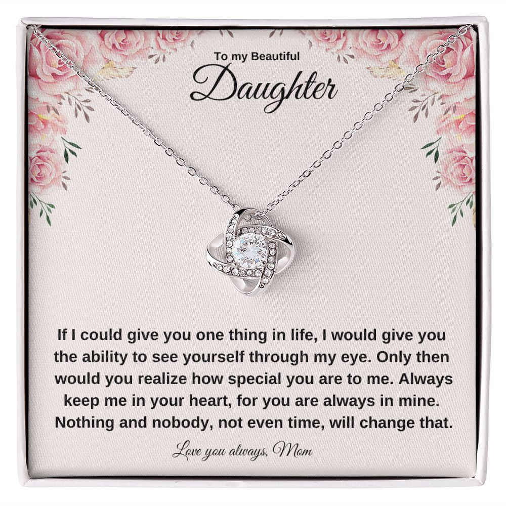To My Daughter Love Knot Necklace from Mom